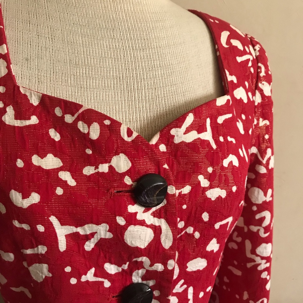 Vintage Teri Jon Red and White Blazer - Picture 3 of 7